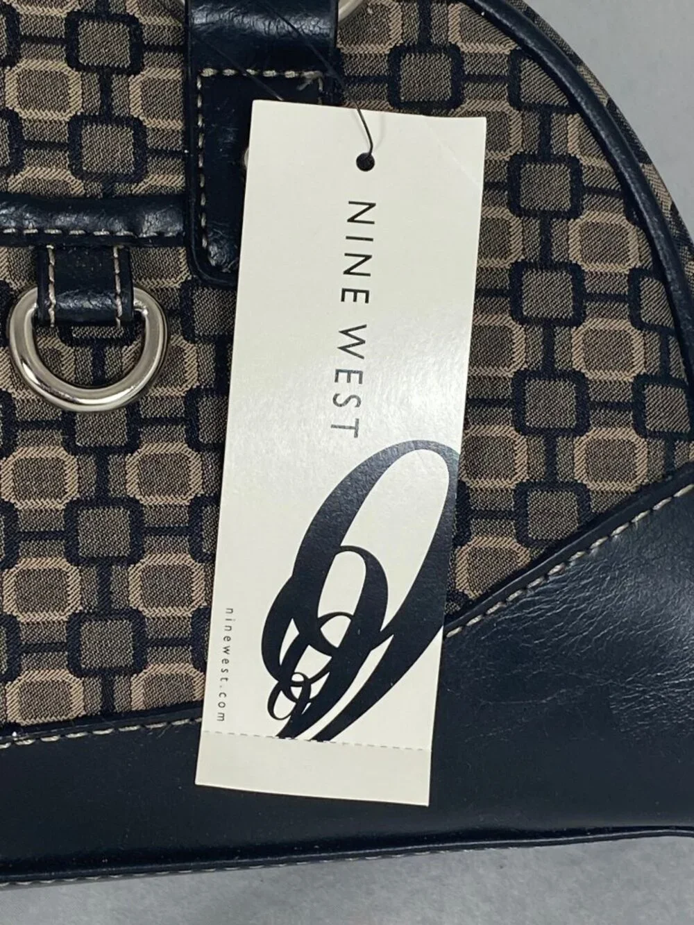 Nine West Geometric Pattern dome satchel Handbag Vintage Y2K